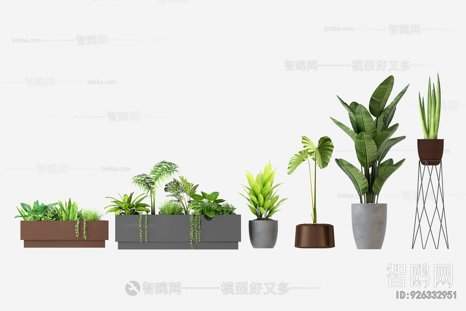 Modern Ground Green Plant Potted Plants
