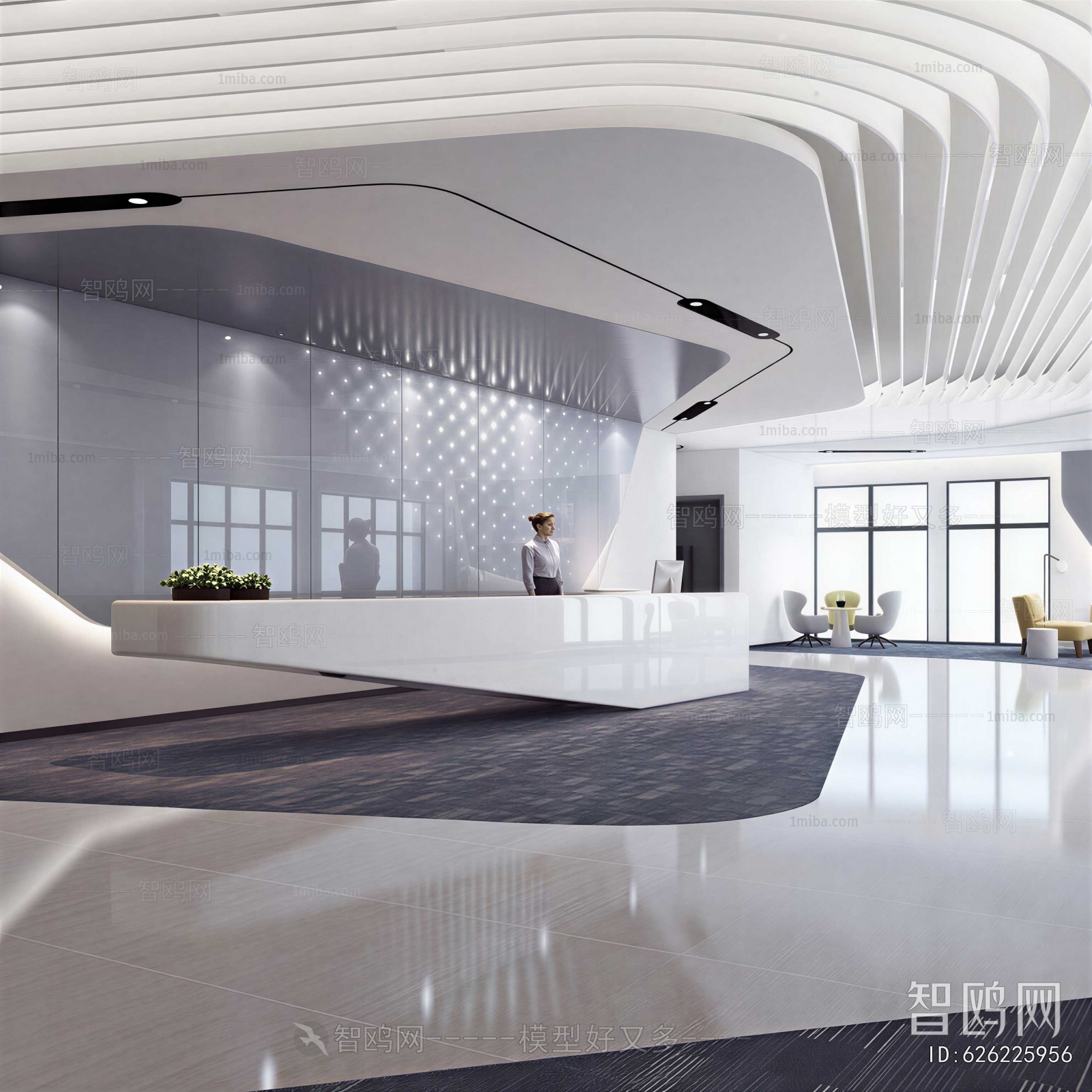 Modern Office Reception Desk