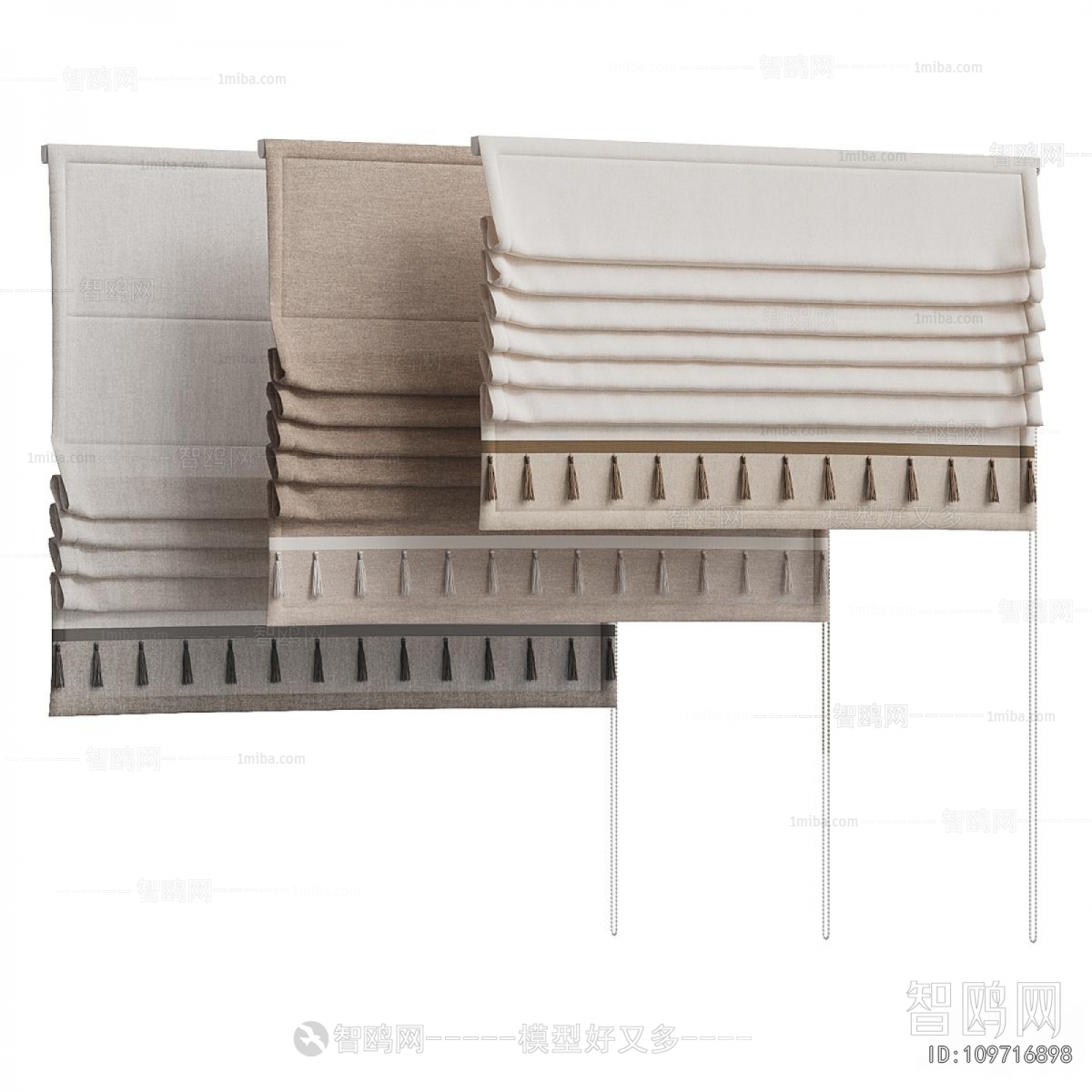 New Chinese Style Roman Curtain