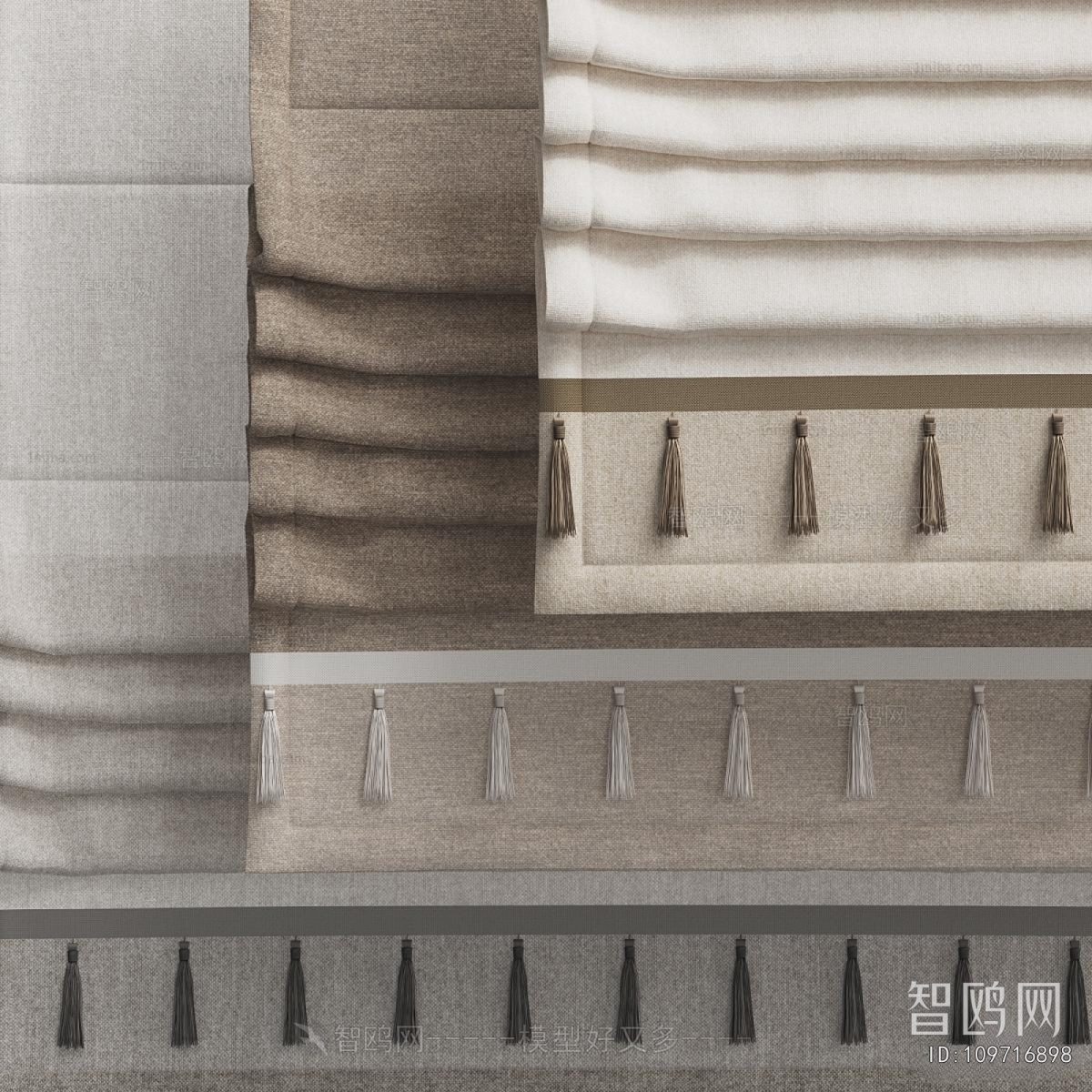 New Chinese Style Roman Curtain