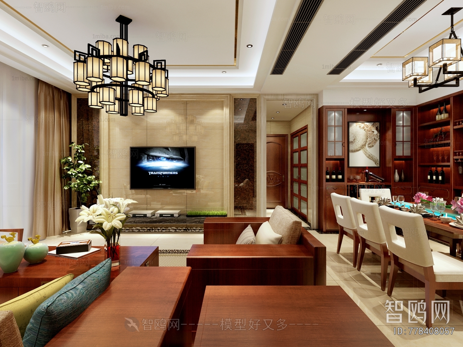 New Chinese Style A Living Room