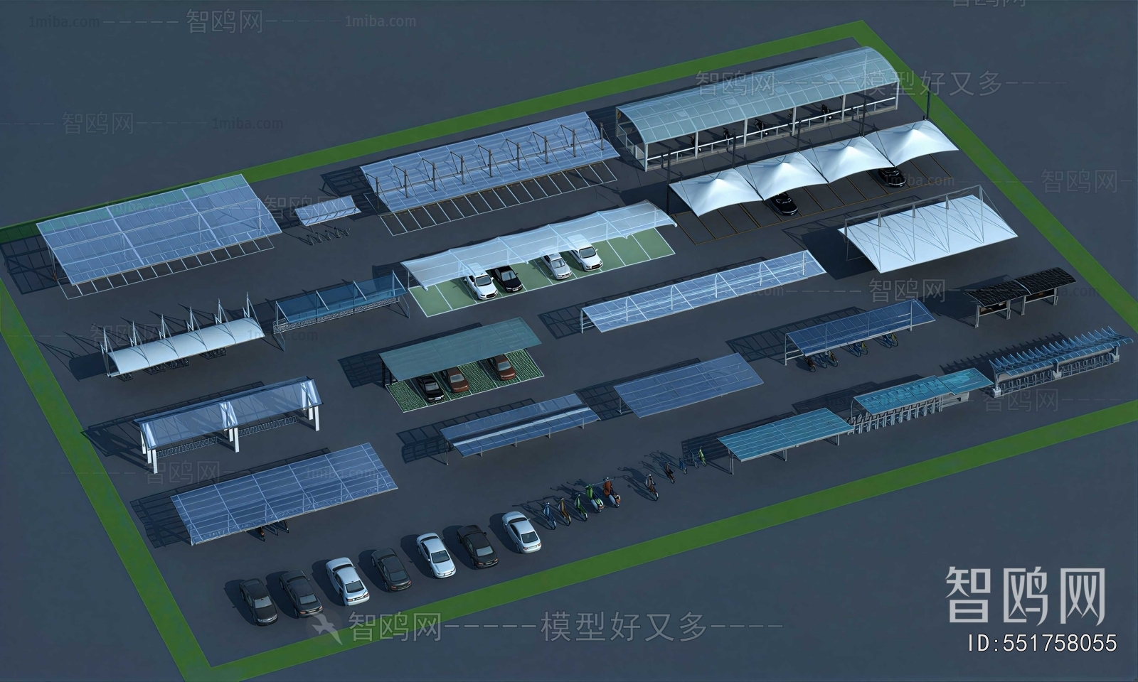 Modern Outdoor Parking Lot