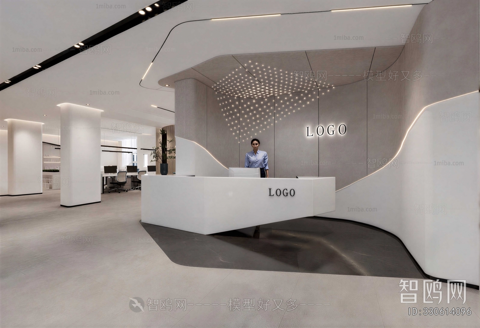 Modern Office Reception Desk