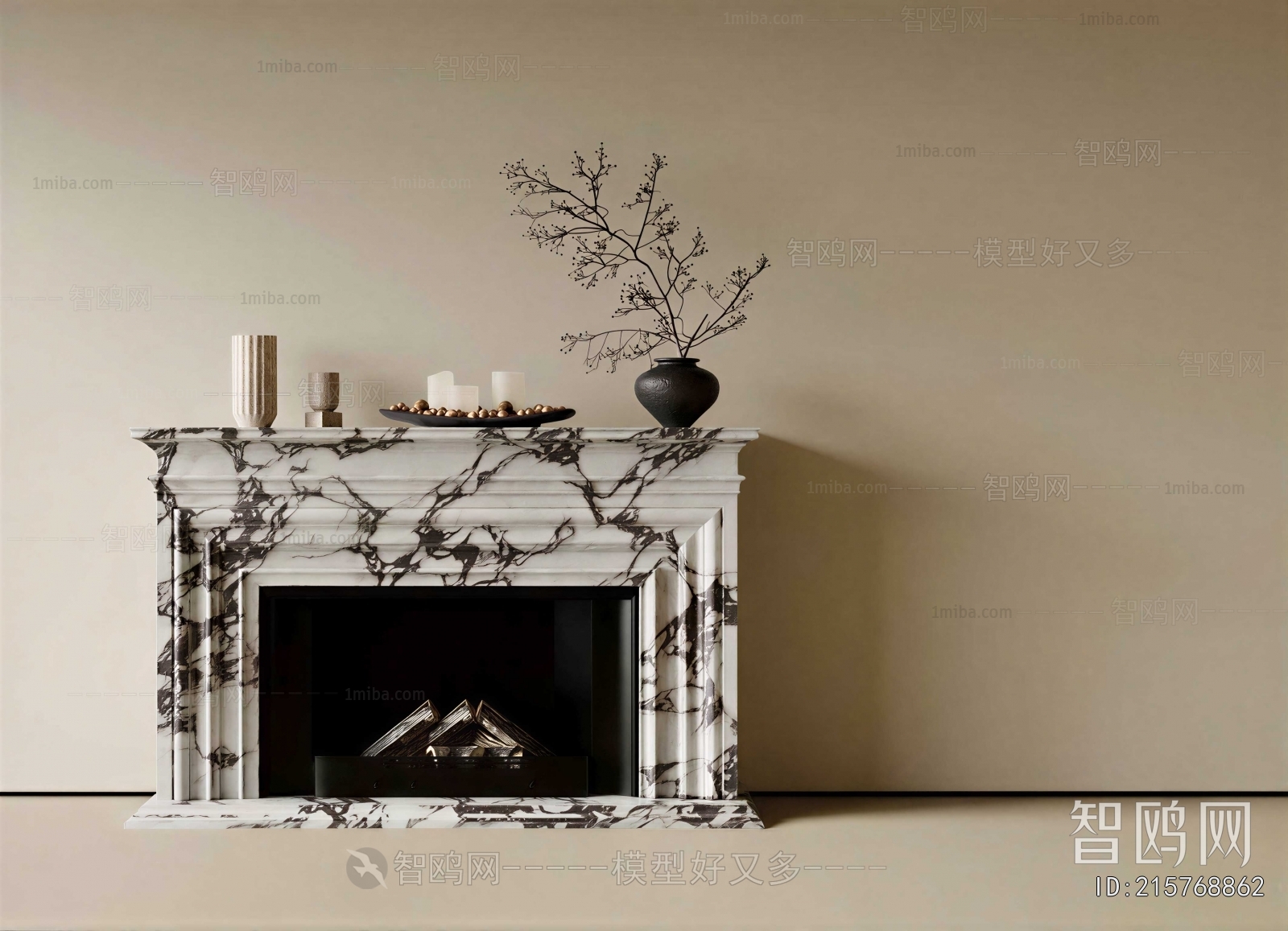 Simple European Style Fireplace