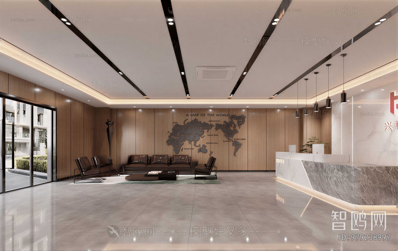 Modern Office Reception Desk