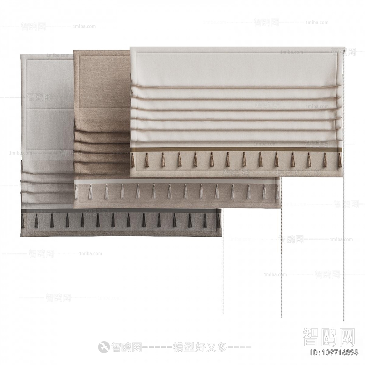 New Chinese Style Roman Curtain