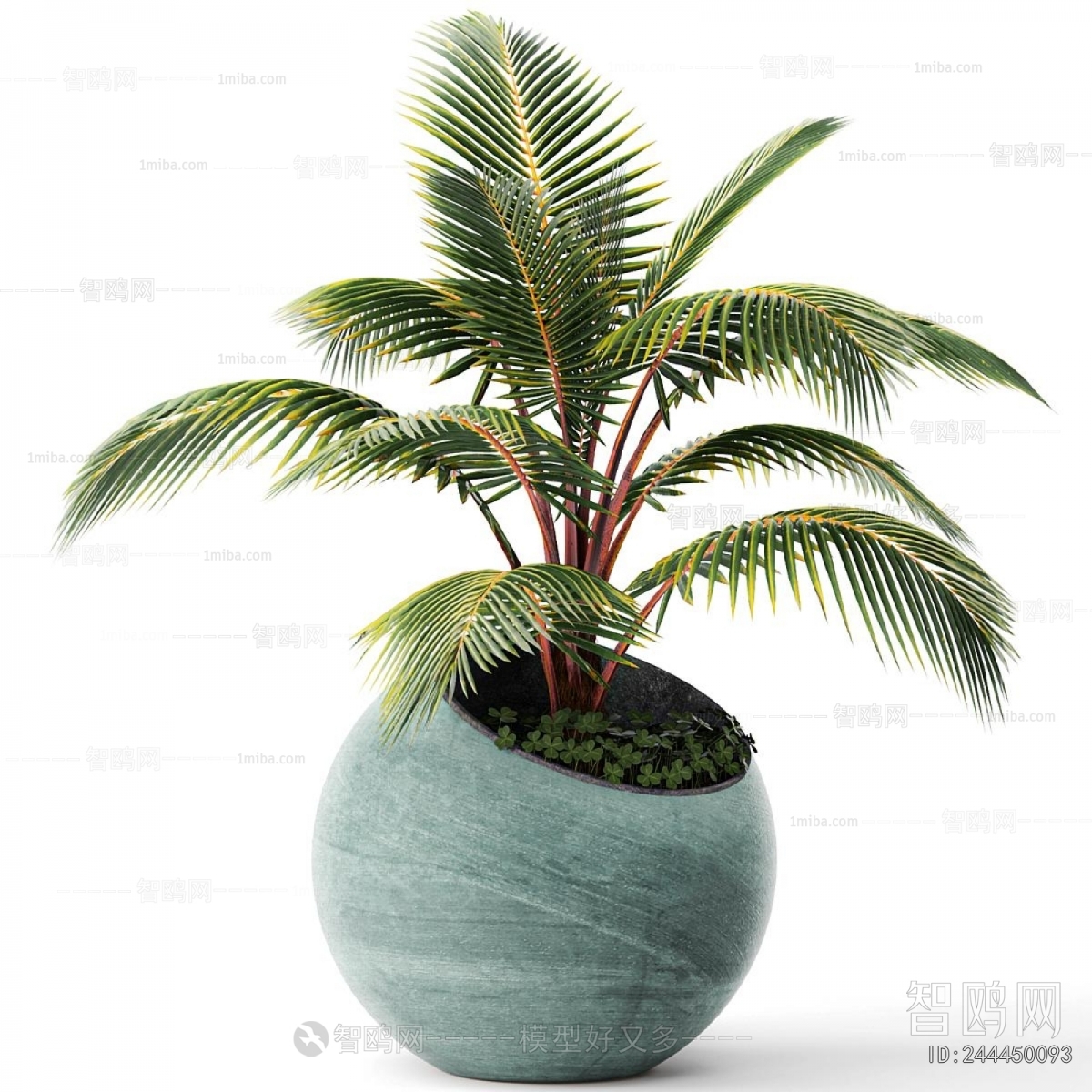 Modern Potted Green Plant