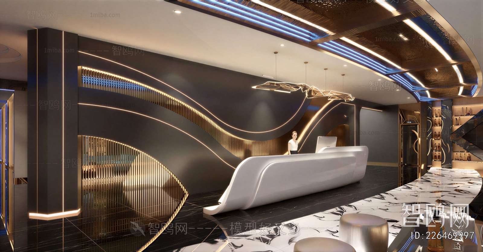 Modern Office Reception Desk