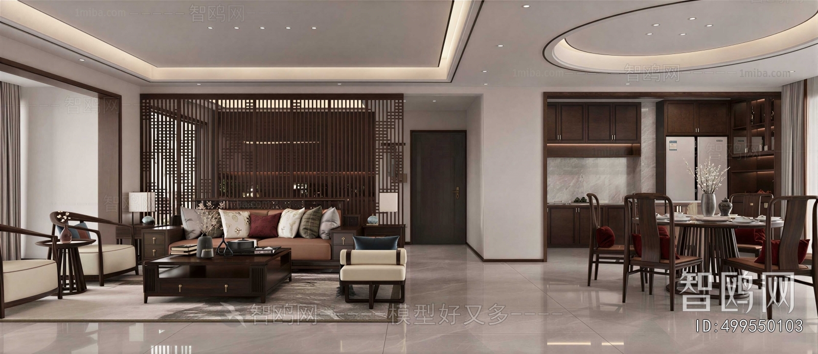 New Chinese Style A Living Room