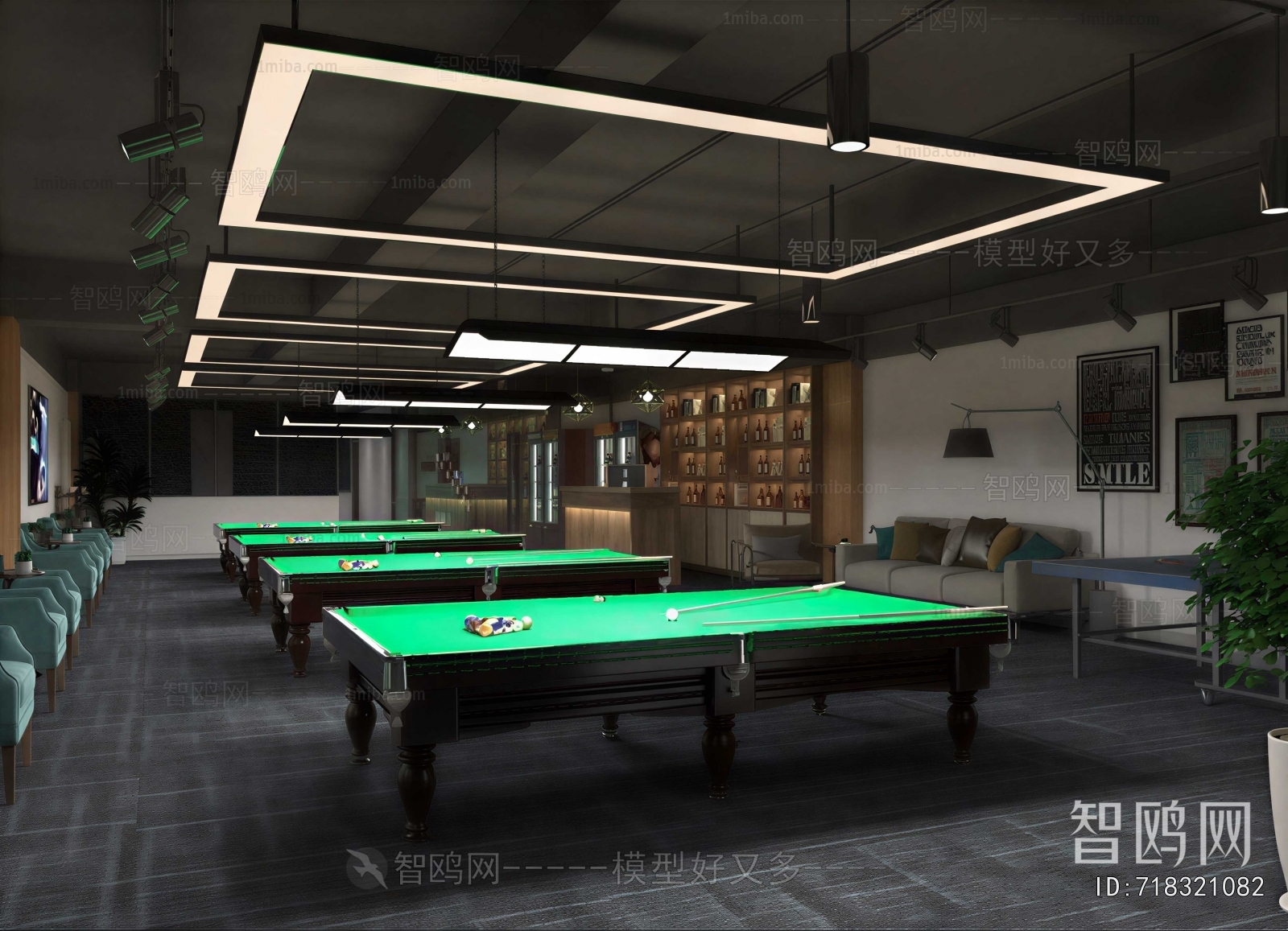 Modern Billiard Room