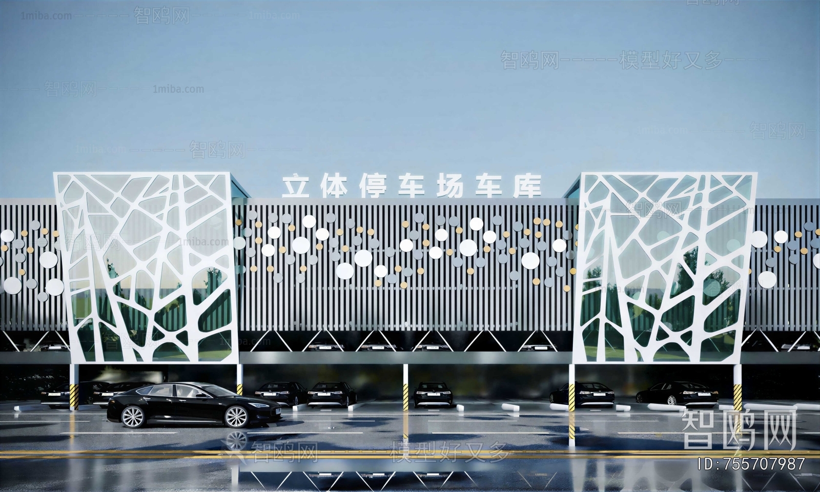 Modern Outdoor Parking Lot