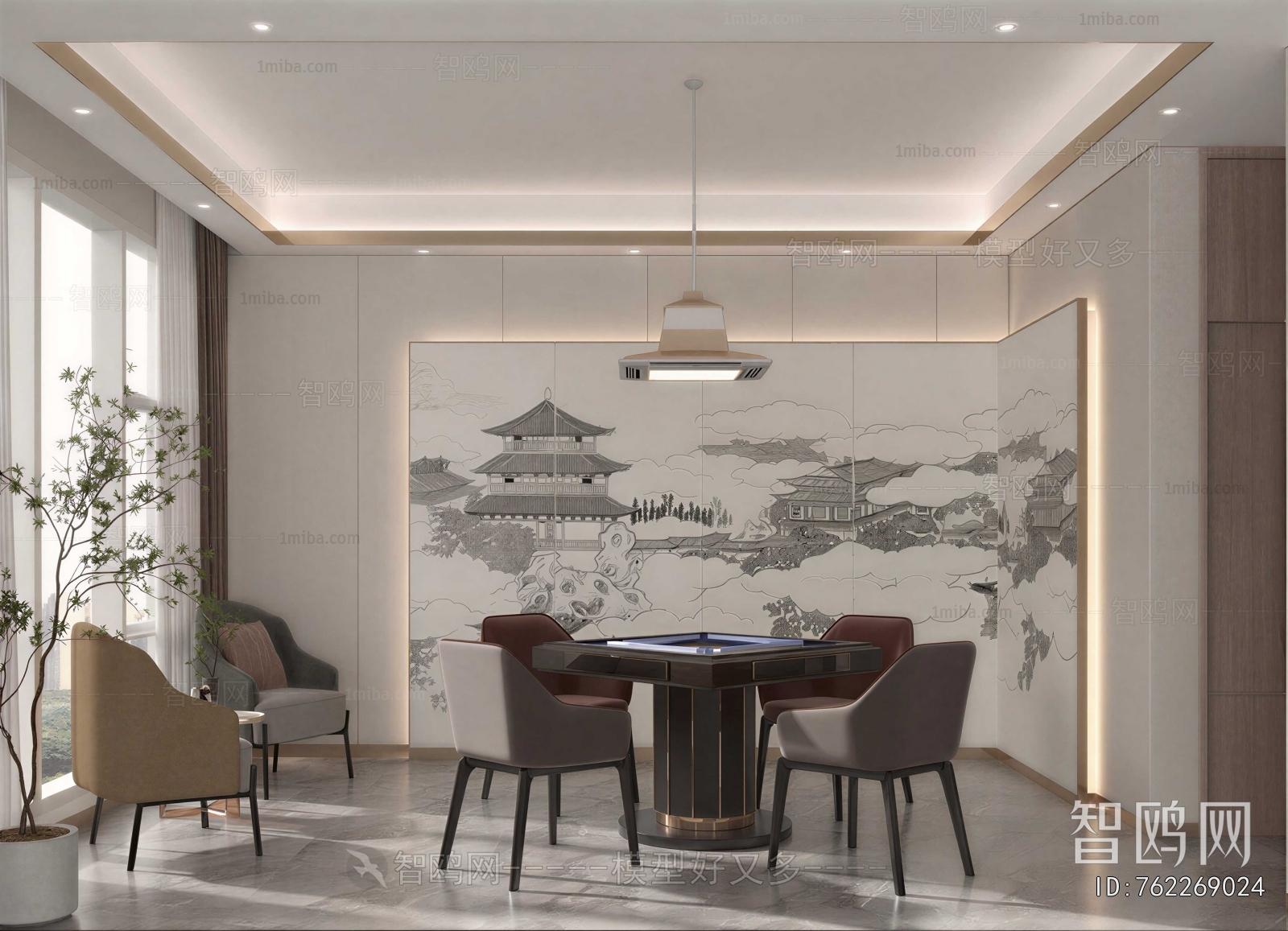 New Chinese Style Chess And Card Room