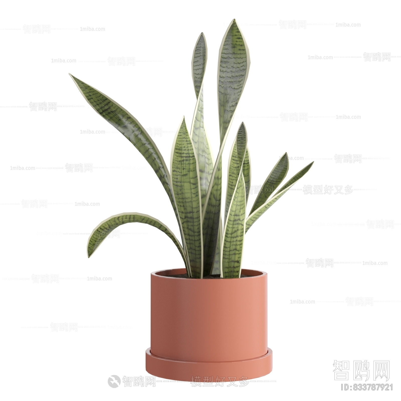 Modern Potted Green Plant