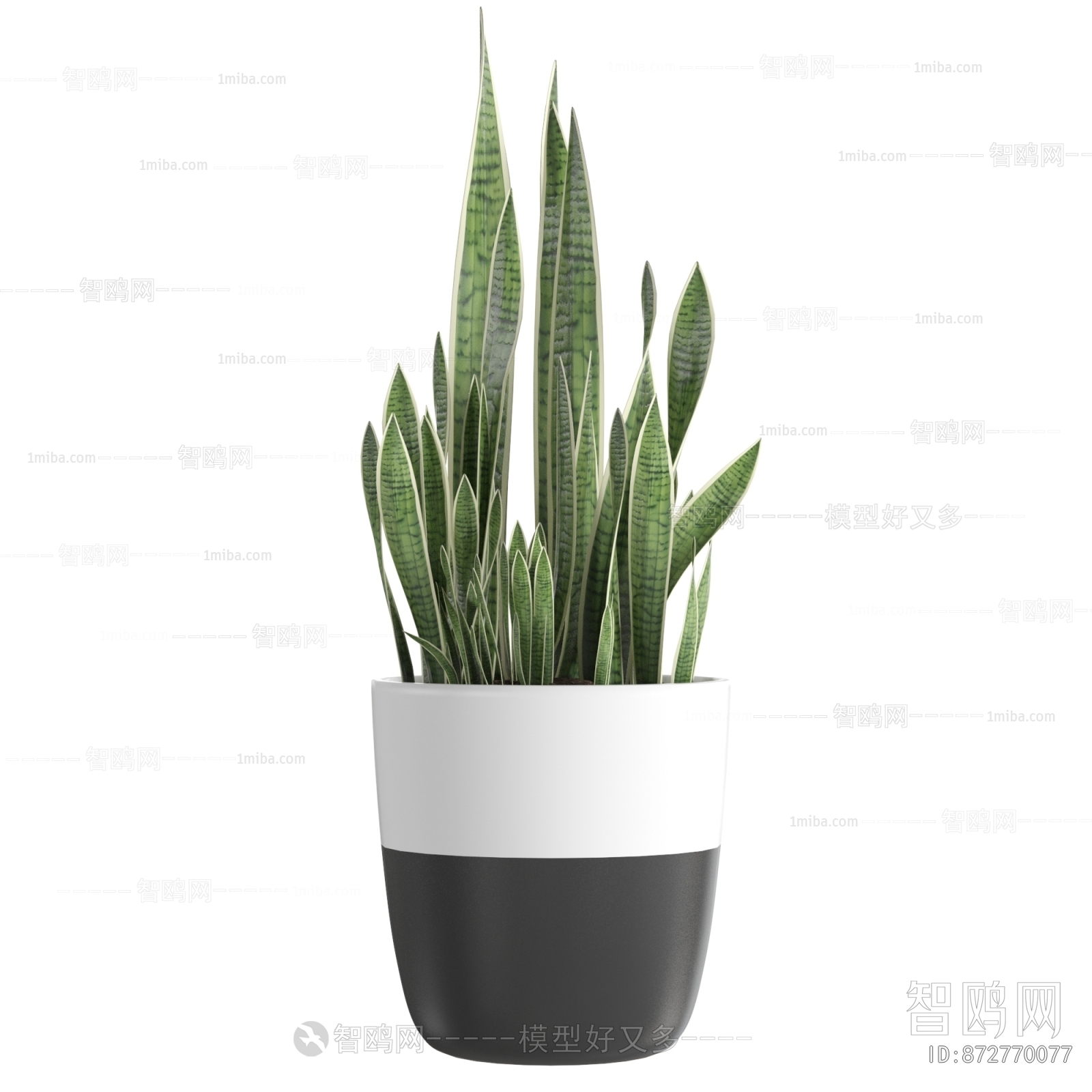 Modern Potted Green Plant