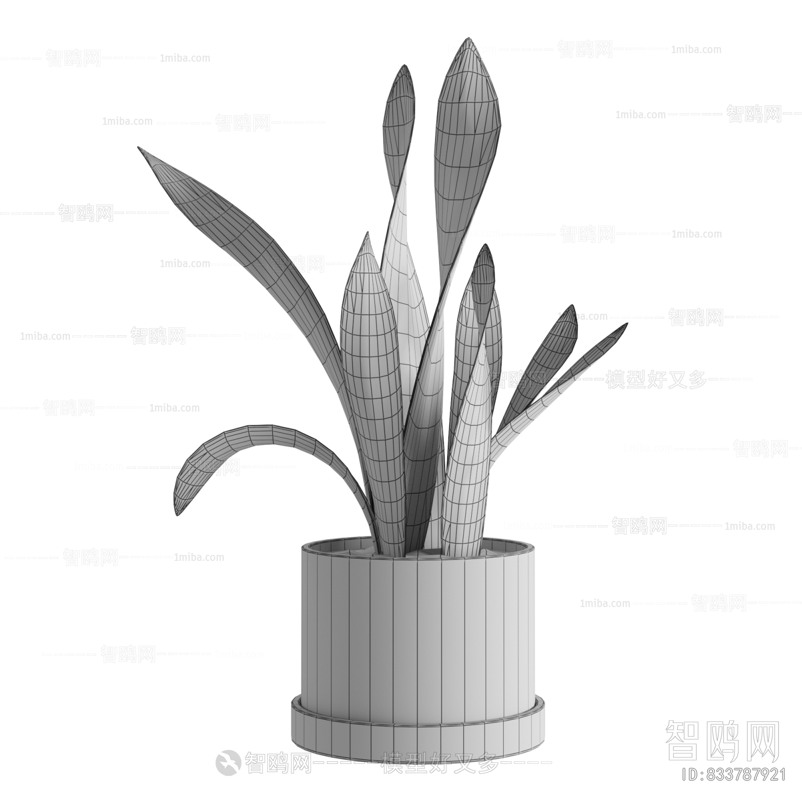 Modern Potted Green Plant
