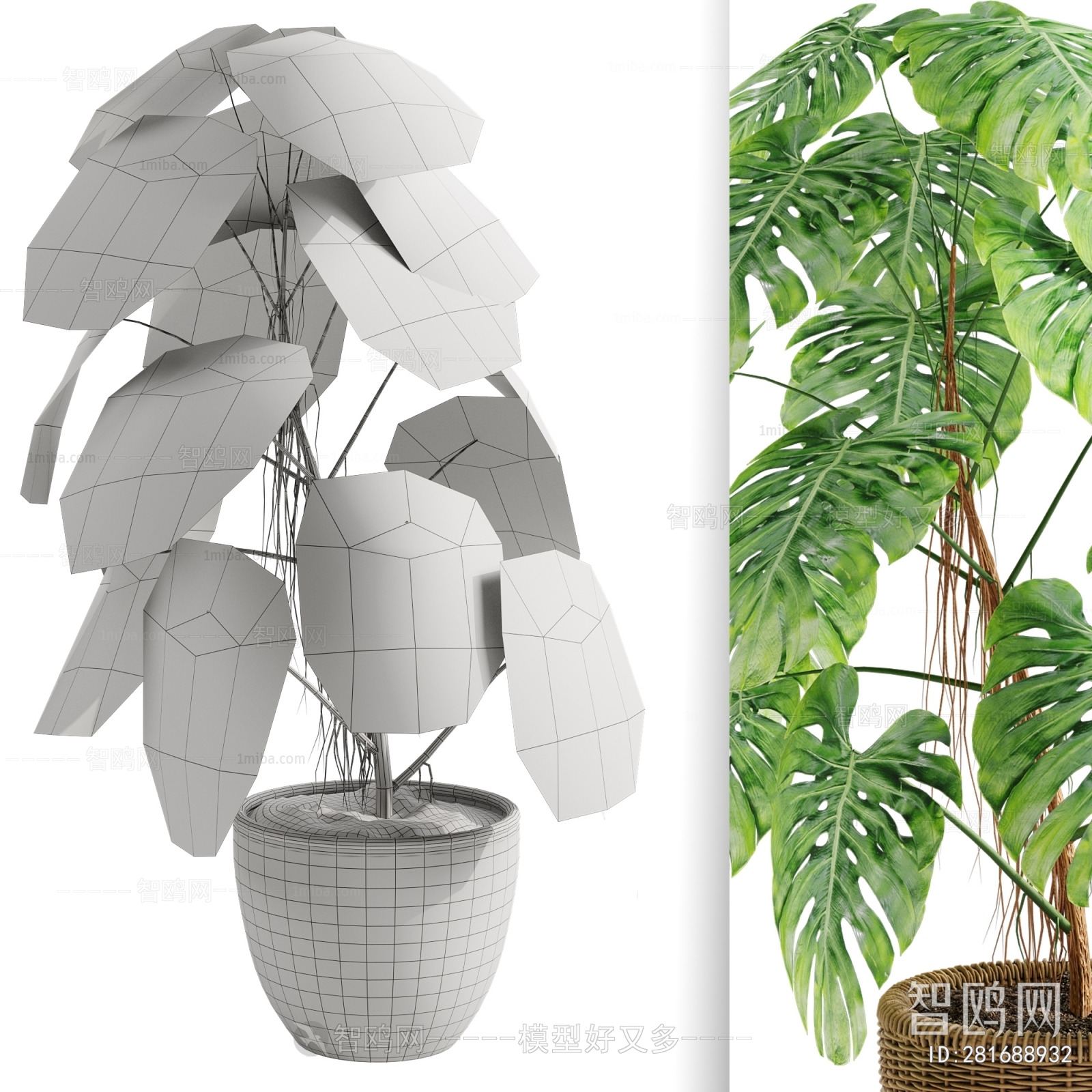 Modern Ground Green Plant Potted Plants