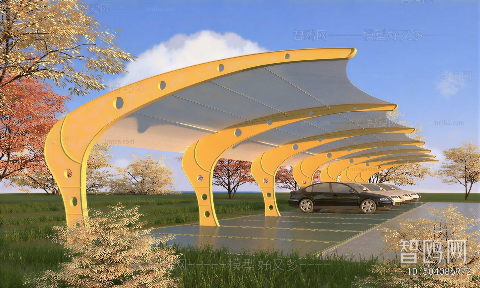 Modern Outdoor Parking Lot