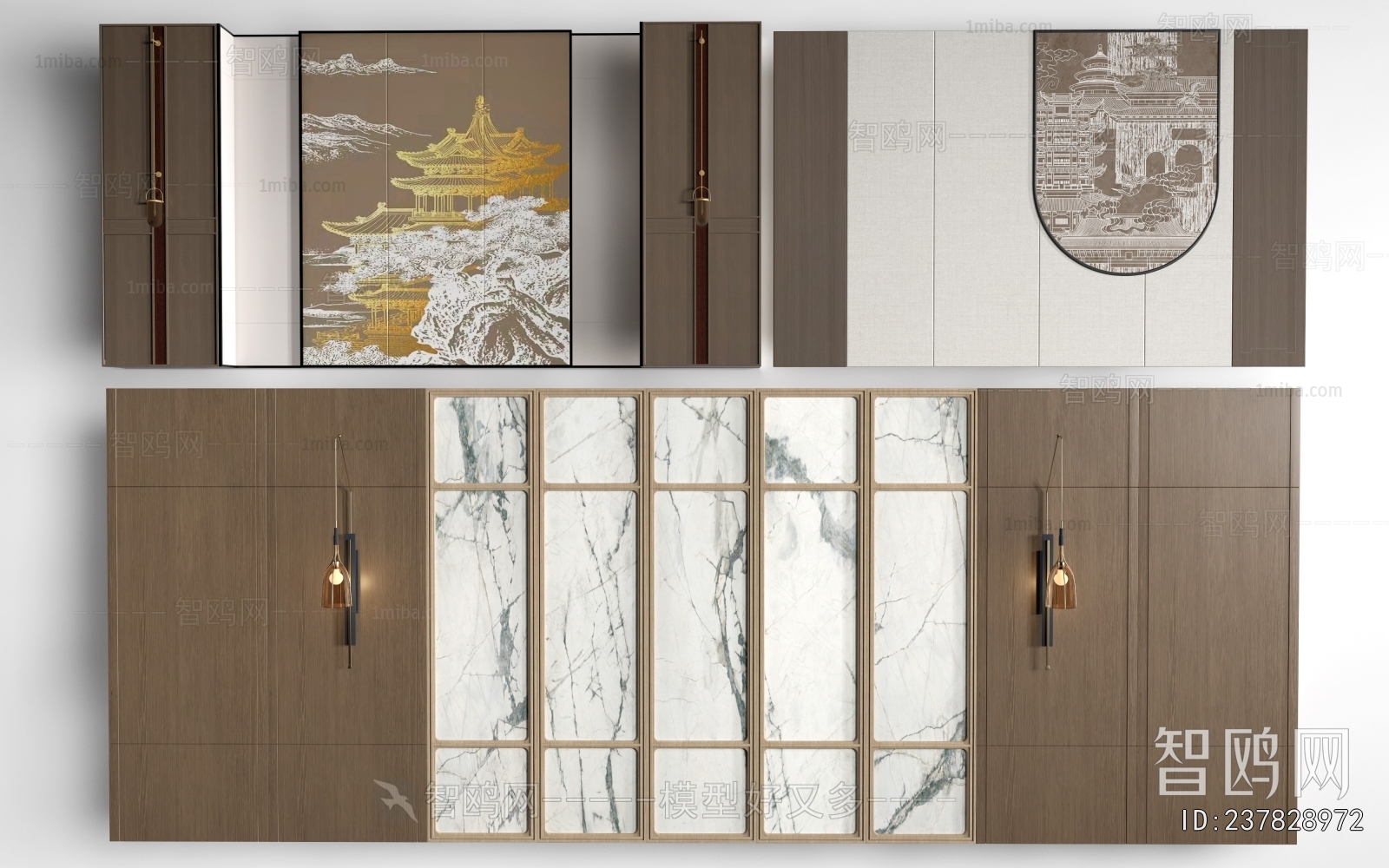 New Chinese Style TV Wall
