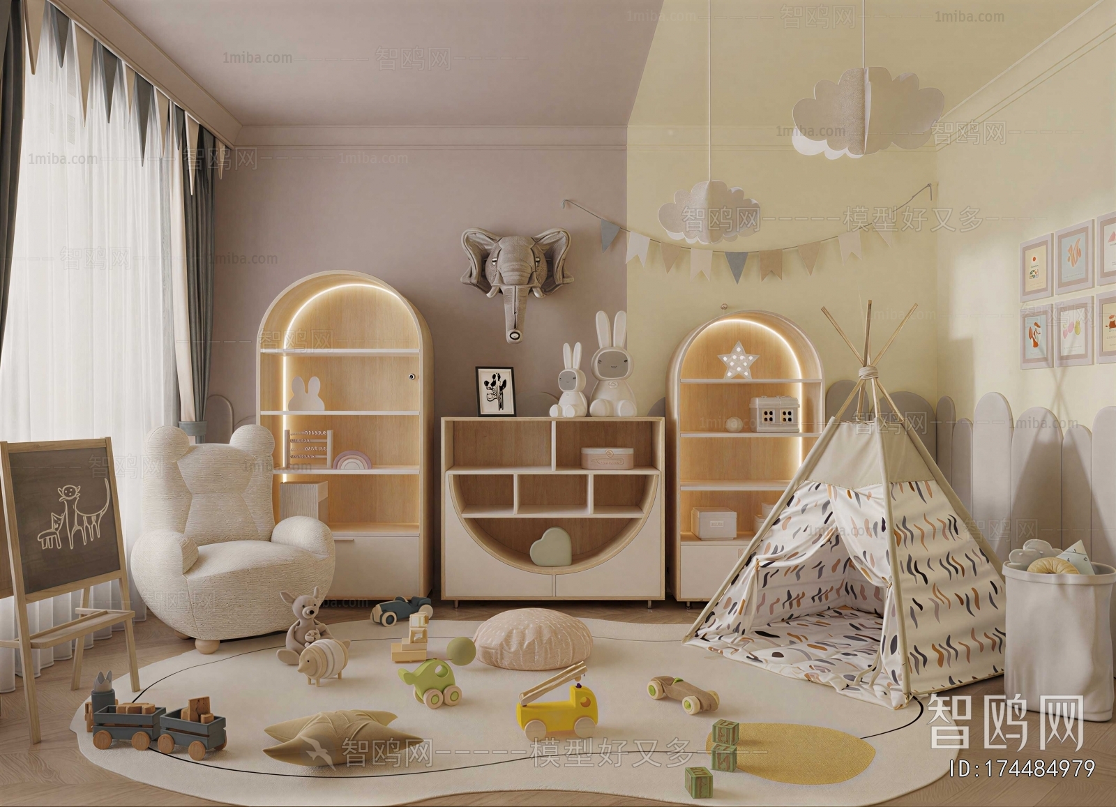 Modern Children's Room Activity Room