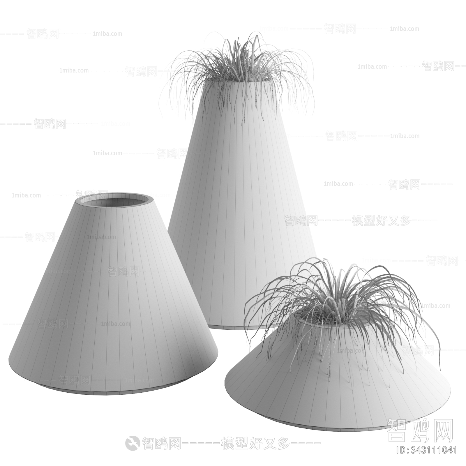 Modern Potted Green Plant
