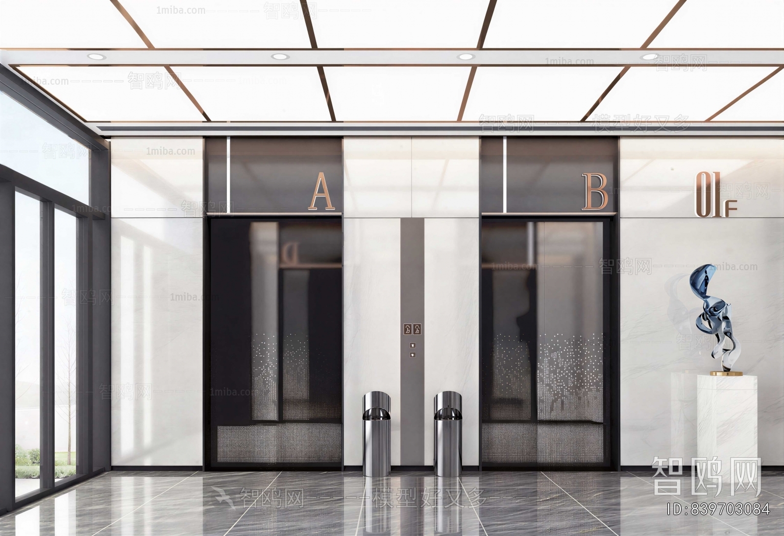 Modern Office Elevator Hall