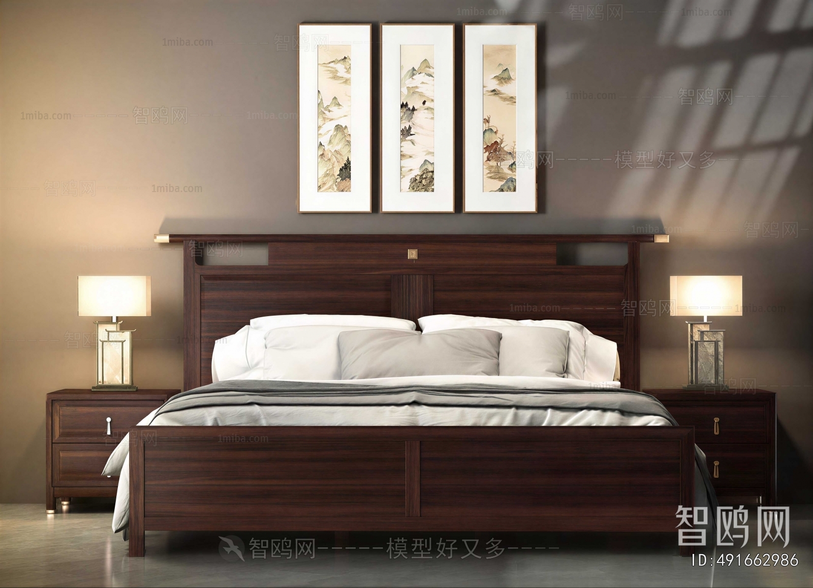 New Chinese Style Double Bed