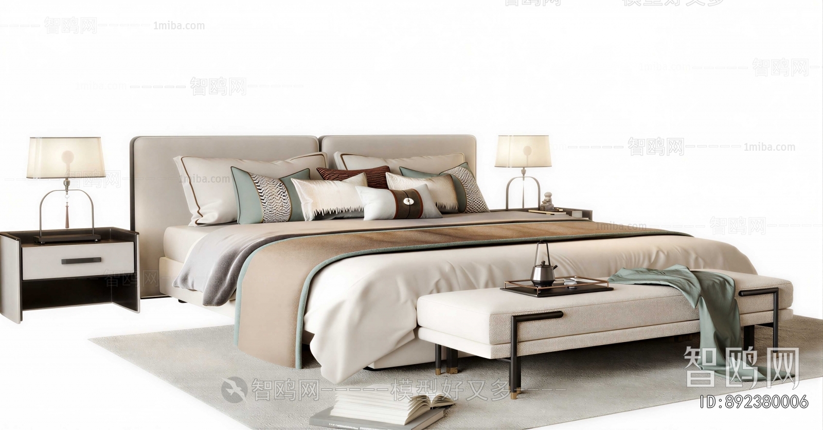 New Chinese Style Double Bed