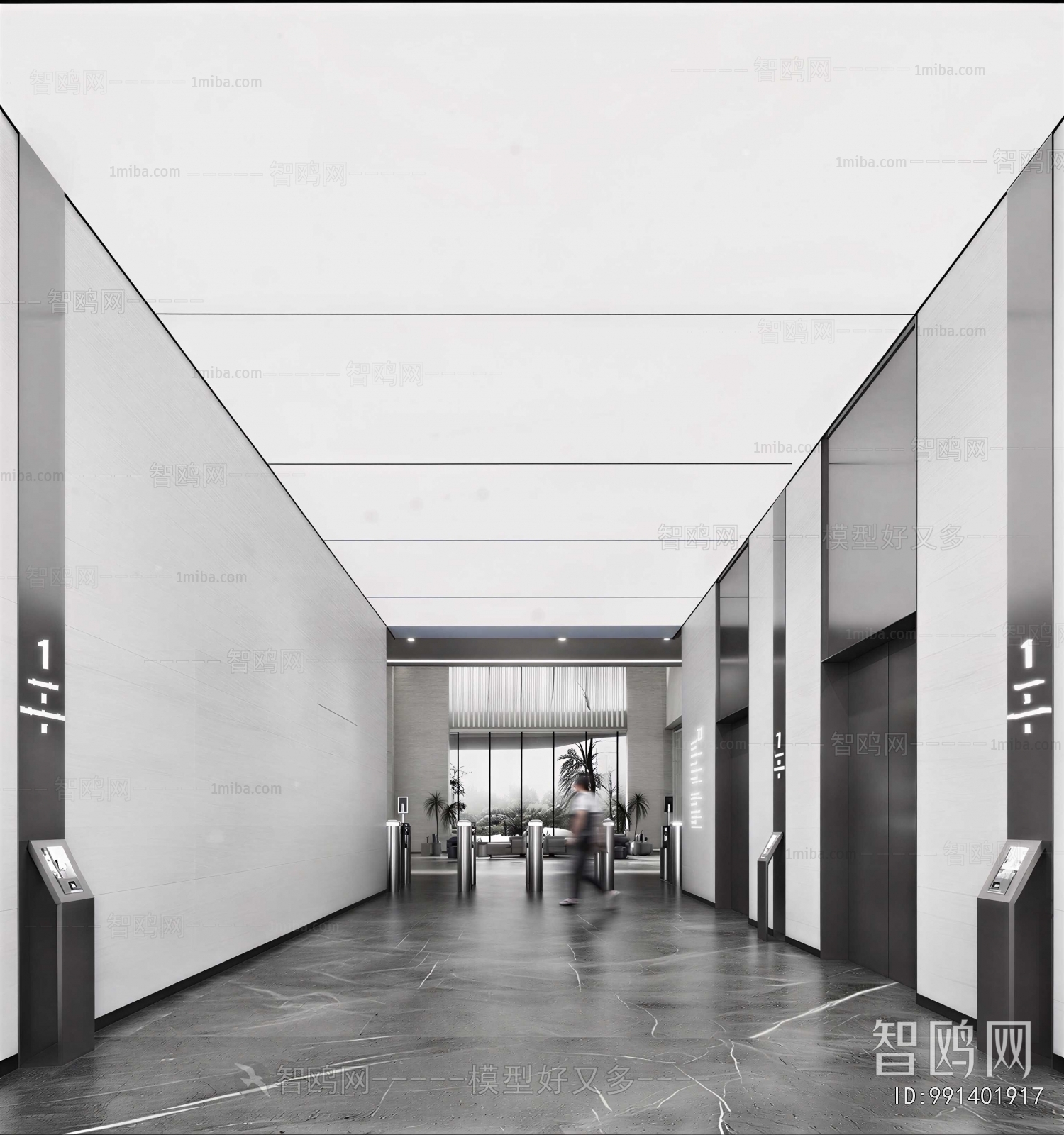 Modern Office Elevator Hall