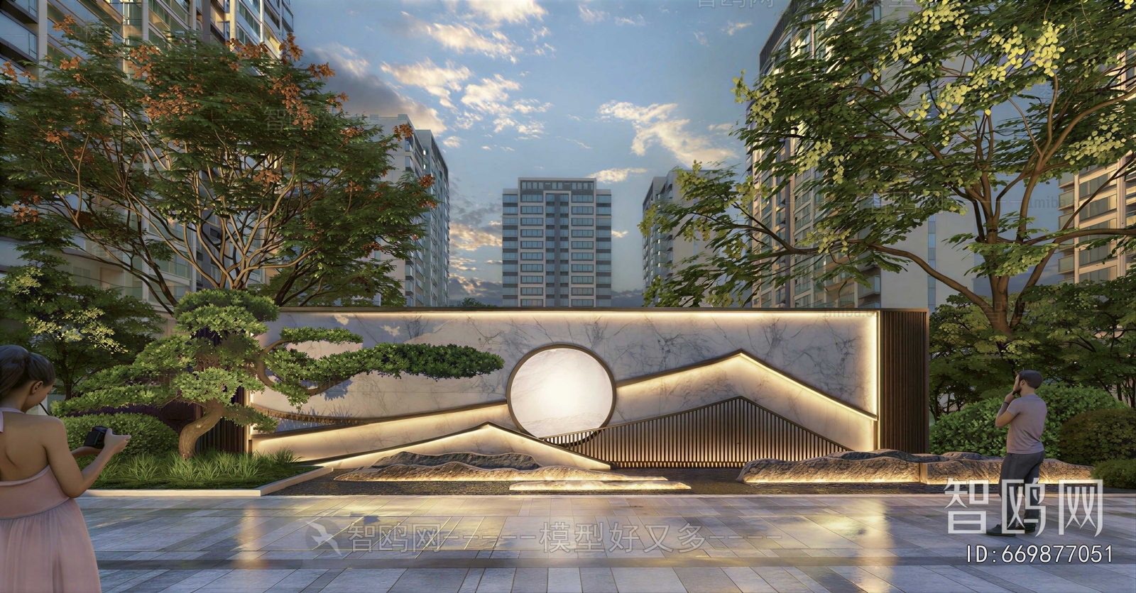 New Chinese Style Rockery Waterscape