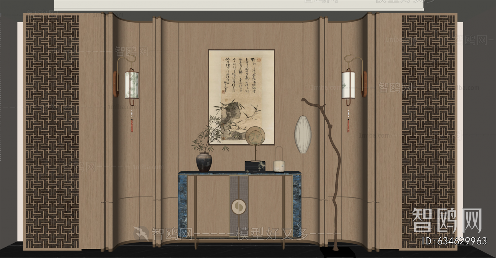 New Chinese Style Entrance Cabinet