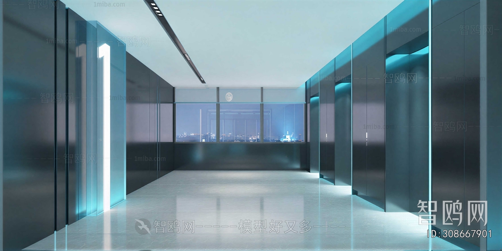 Modern Office Elevator Hall