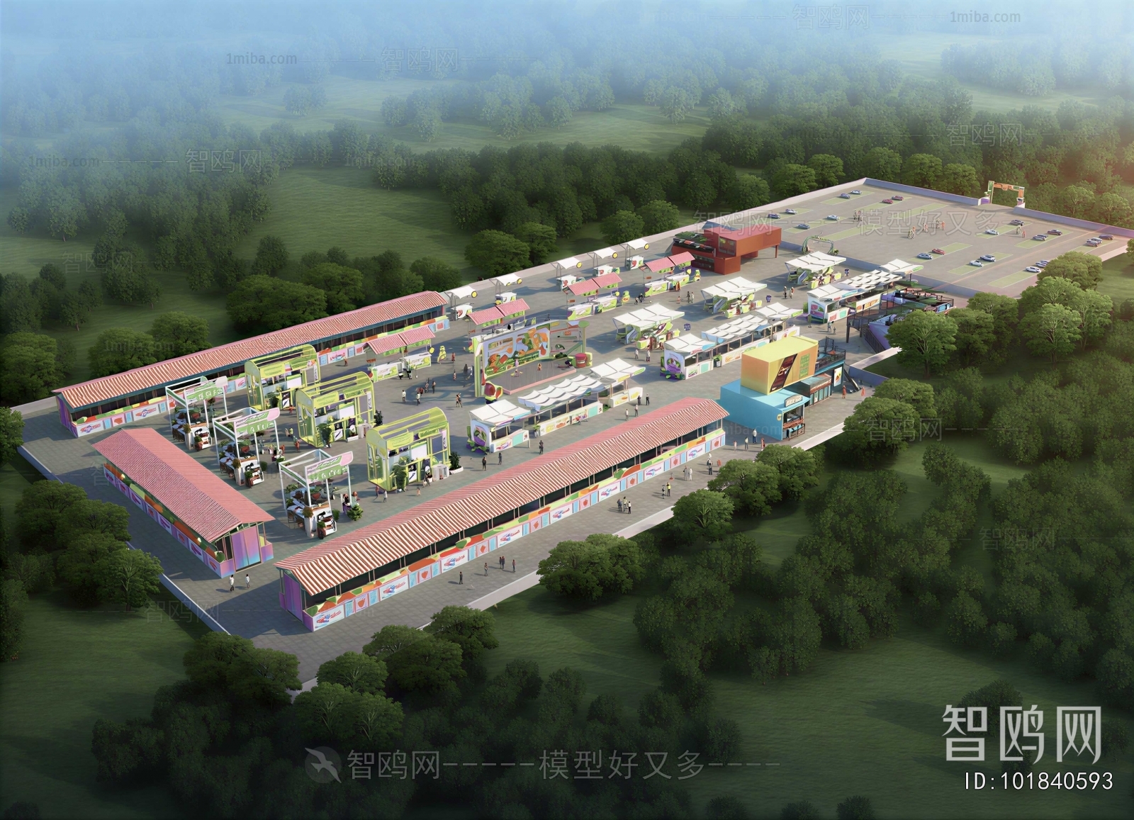 Modern Architectural Bird's-eye View Planning