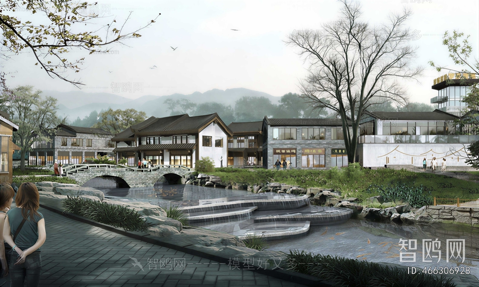 New Chinese Style Appearance Of Commercial Building