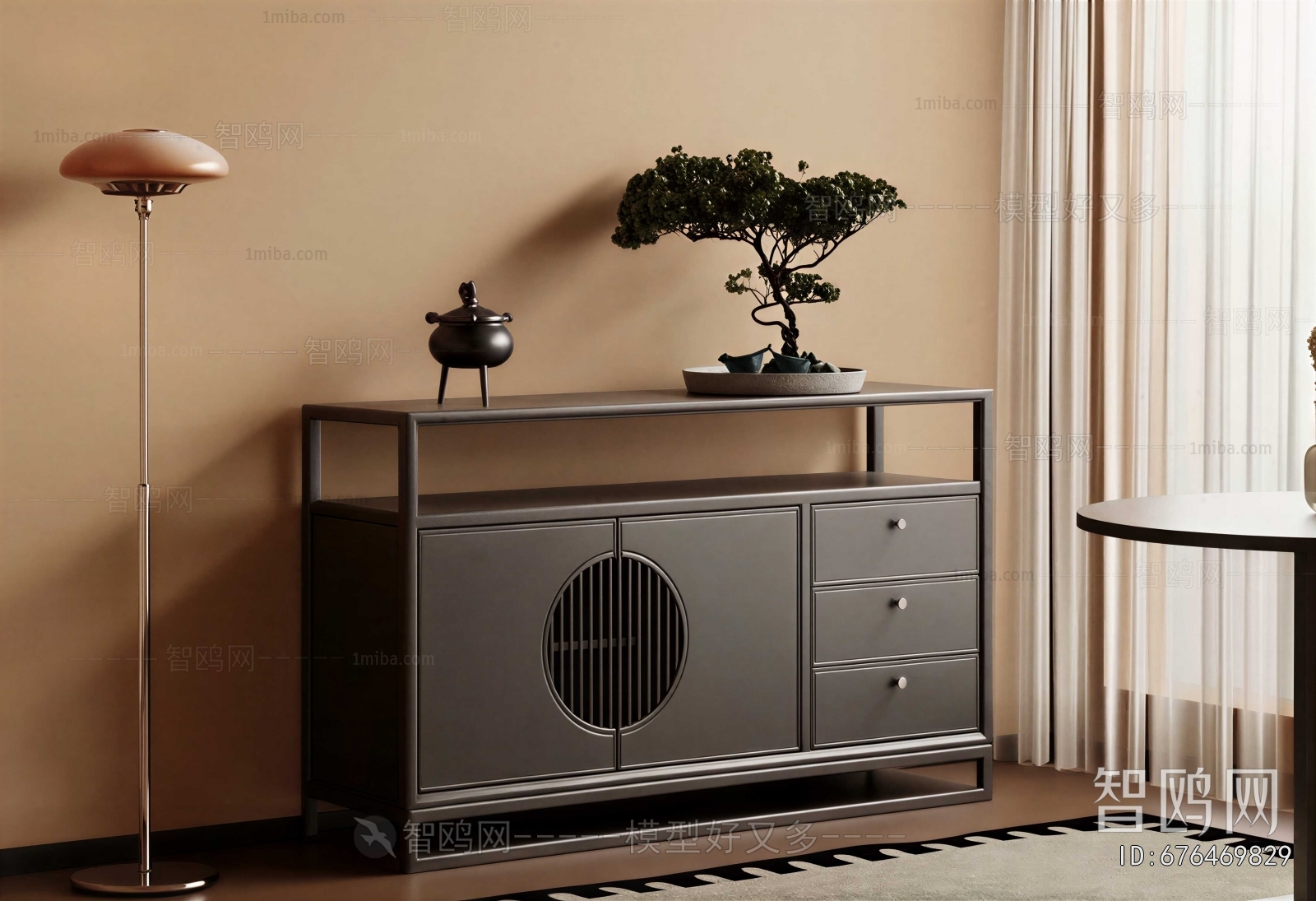 New Chinese Style Entrance Cabinet