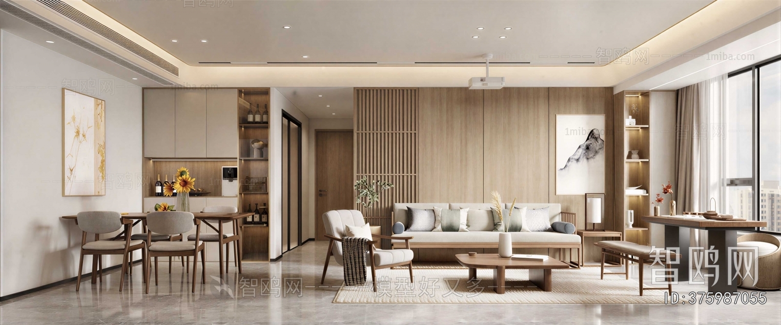 New Chinese Style A Living Room