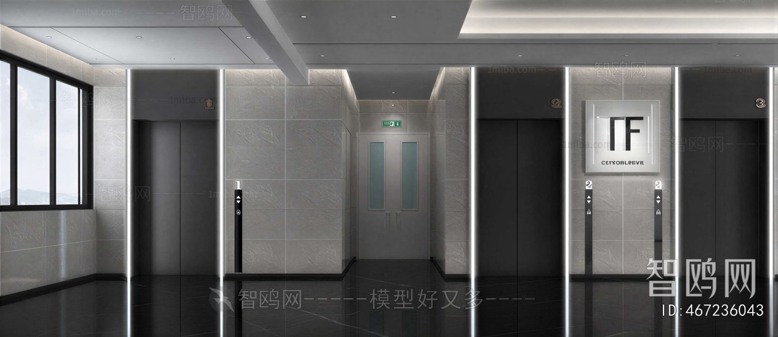 Modern Office Elevator Hall