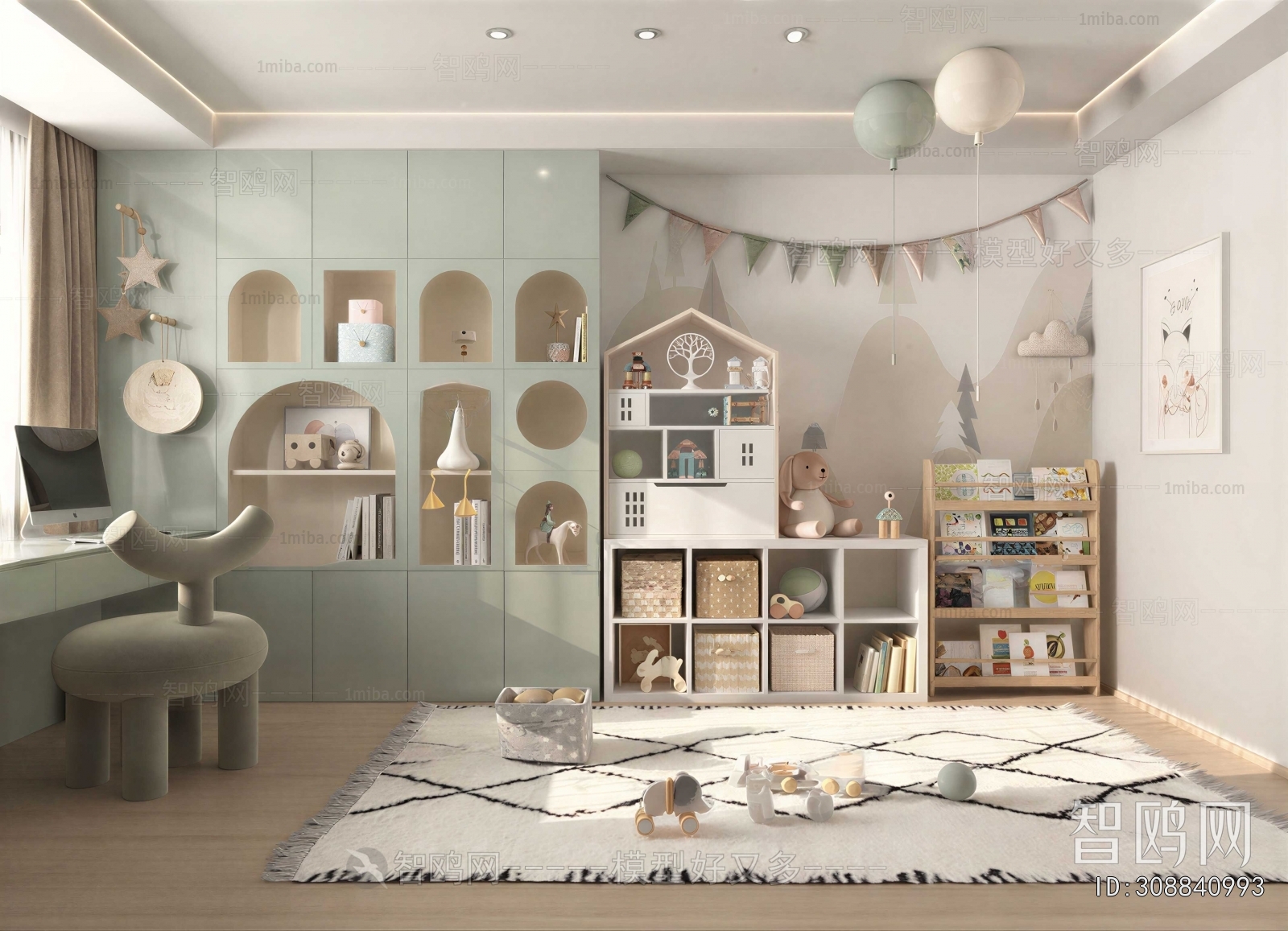 Modern Children's Room Activity Room