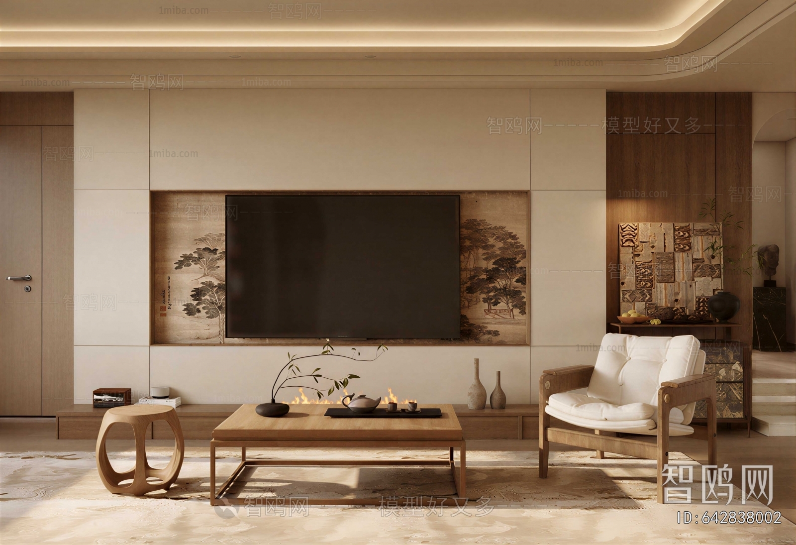 New Chinese Style A Living Room