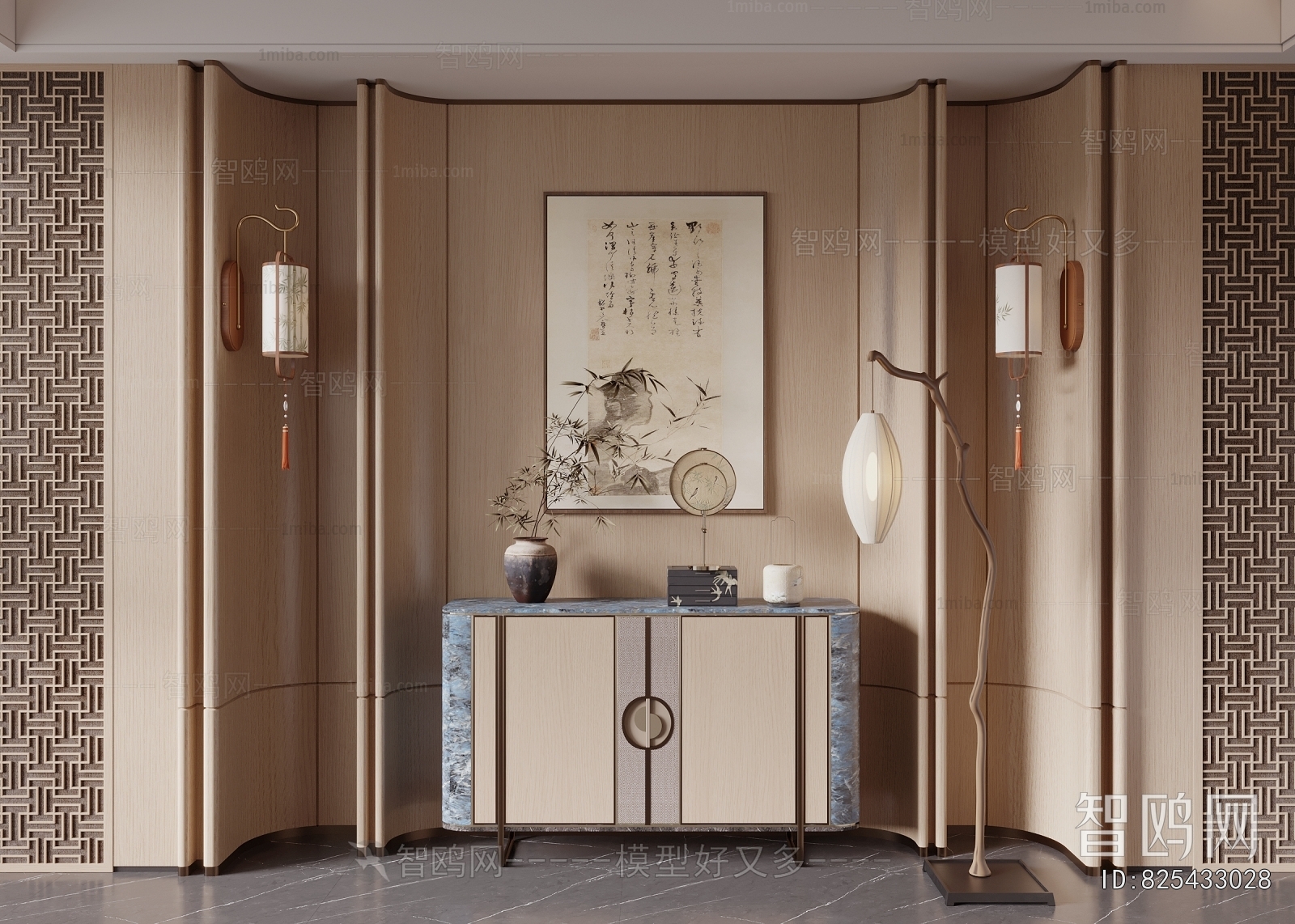 New Chinese Style Entrance Cabinet