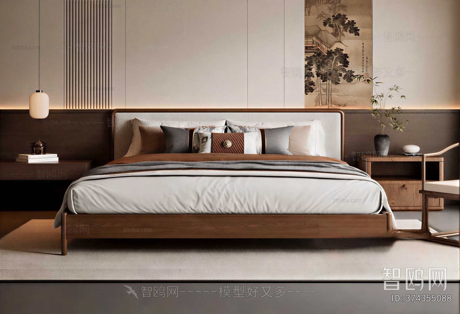 New Chinese Style Double Bed