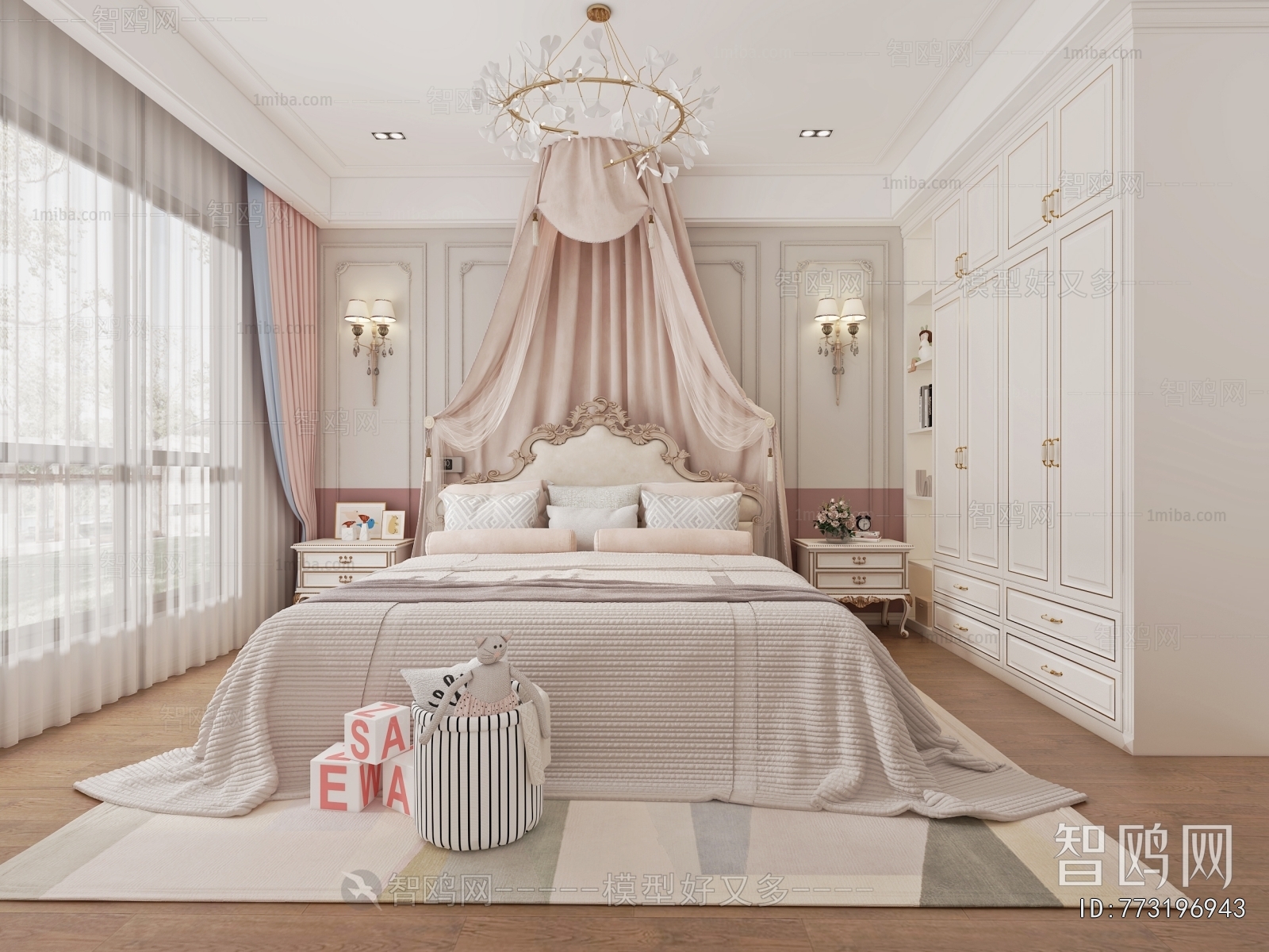 Simple European Style Girl's Room Daughter's Room