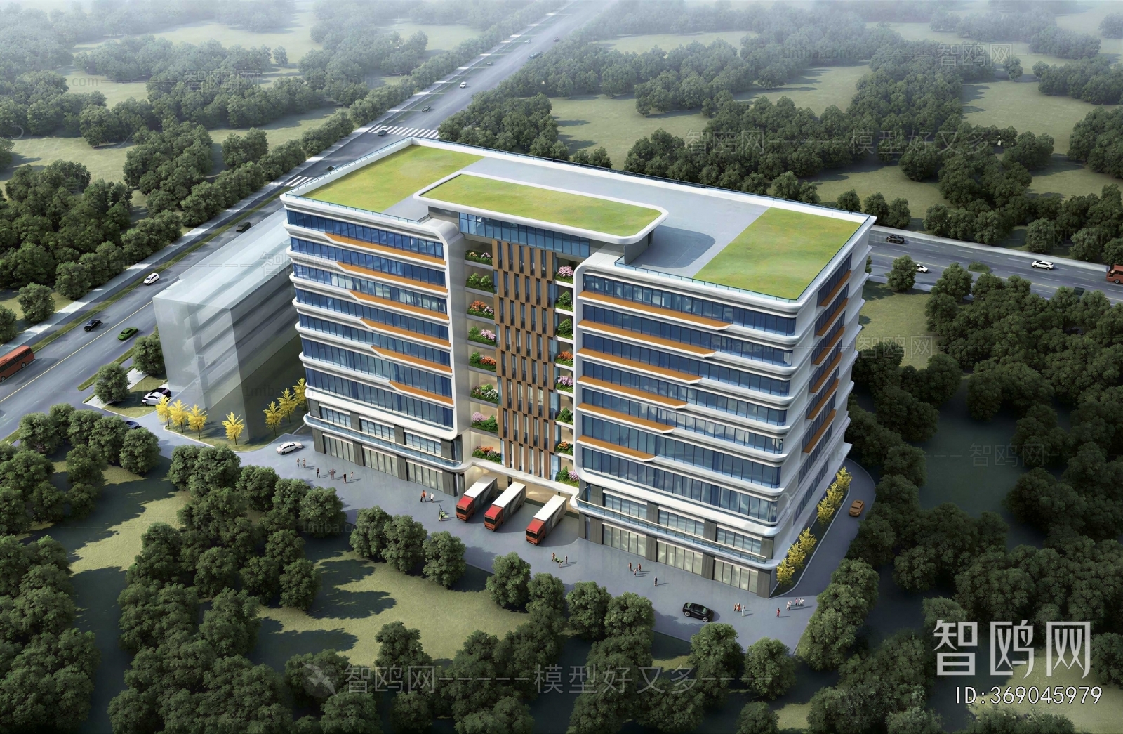 Modern Architectural Bird's-eye View Planning