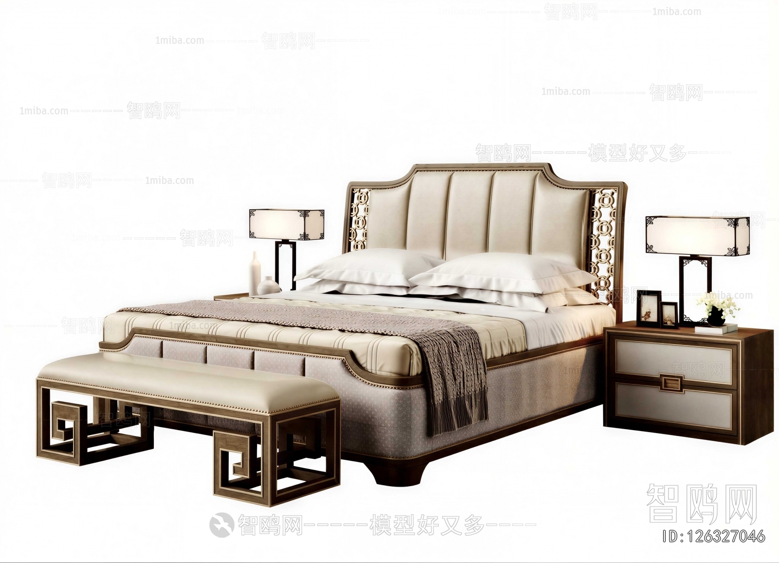 New Chinese Style Double Bed