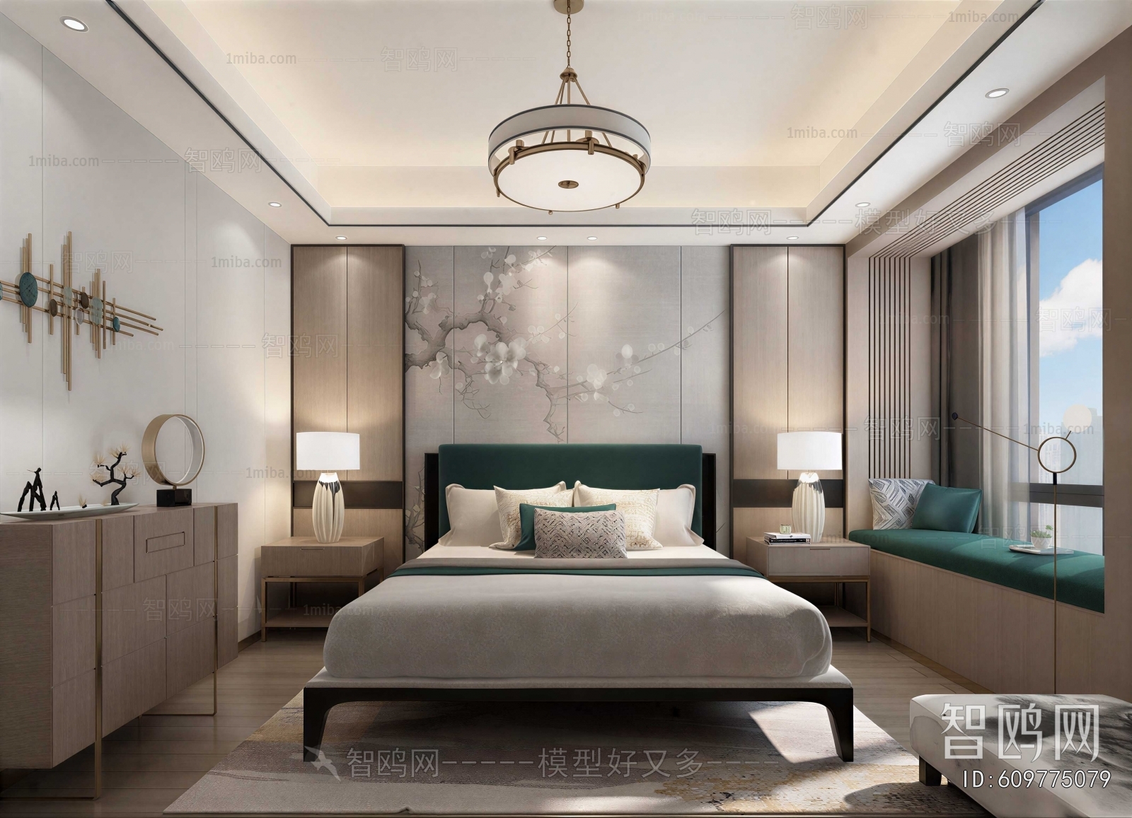 New Chinese Style Bedroom
