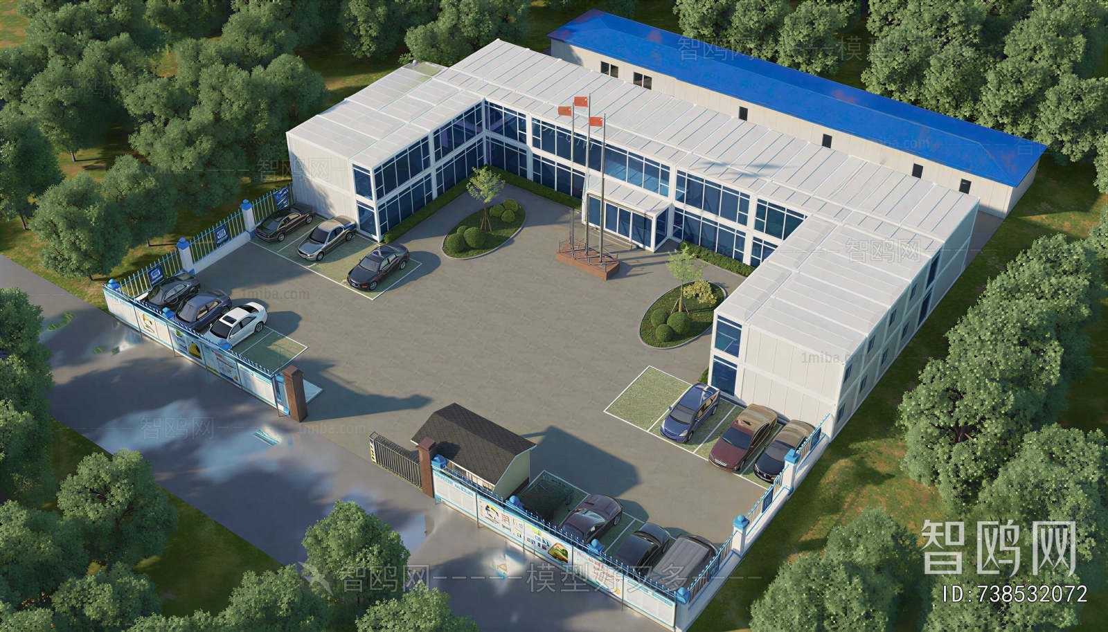 Modern Architectural Bird's-eye View Planning