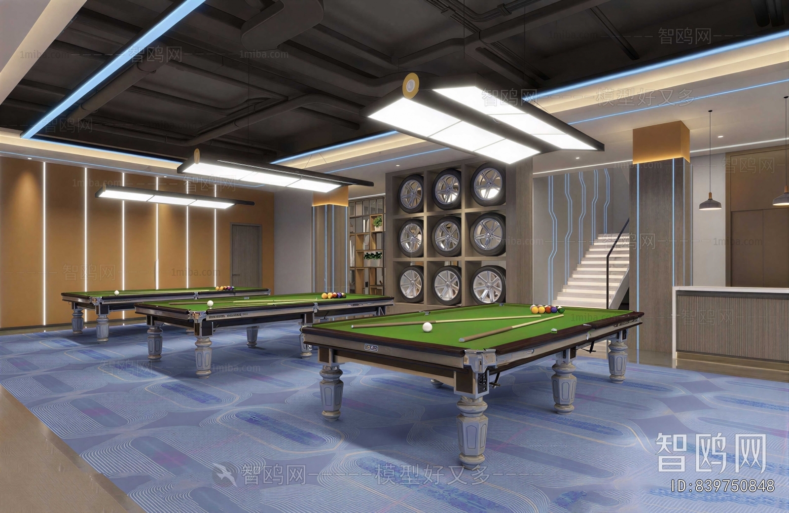Industrial Style Billiard Room