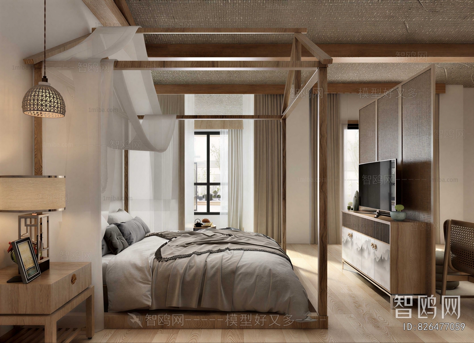 New Chinese Style Bedroom