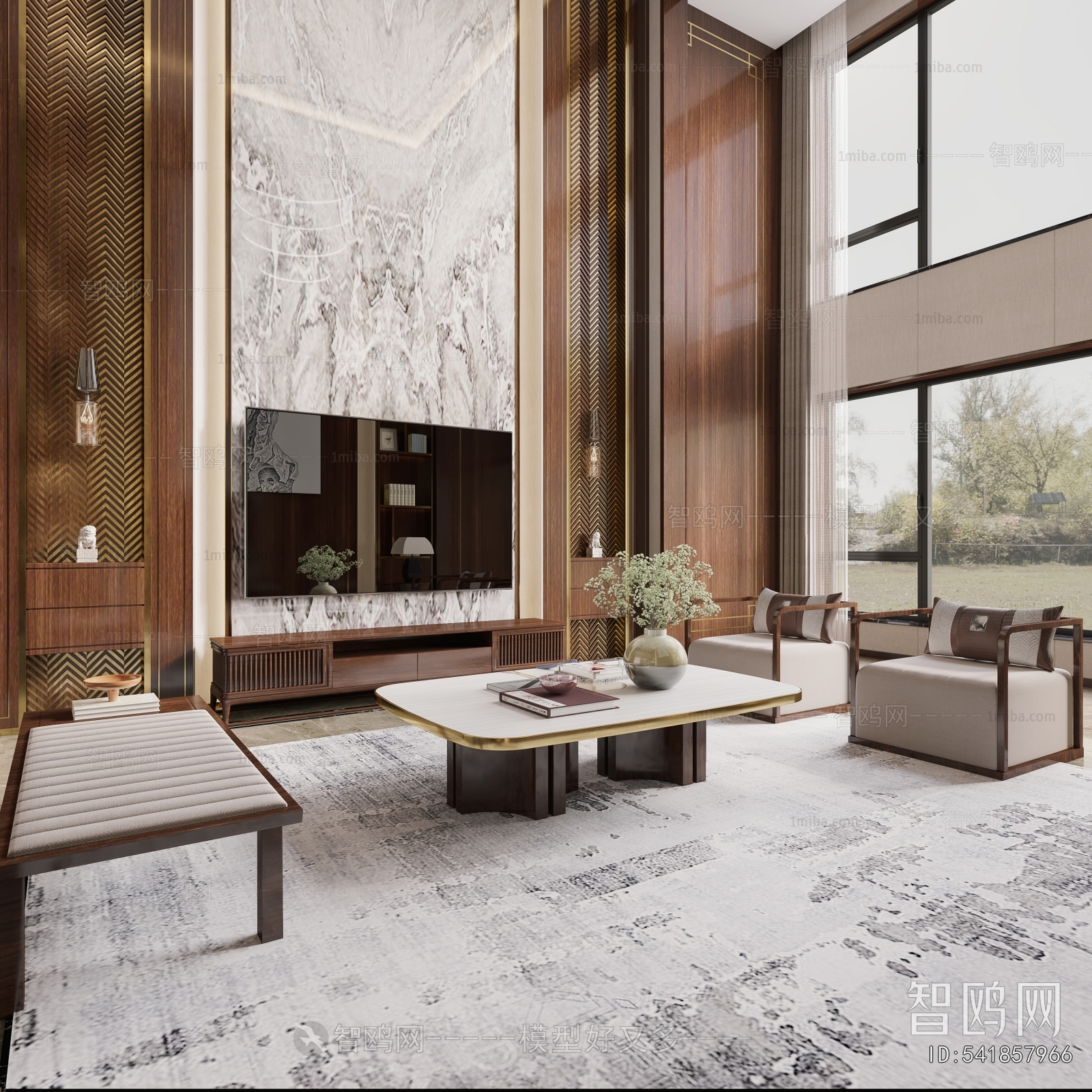 New Chinese Style A Living Room