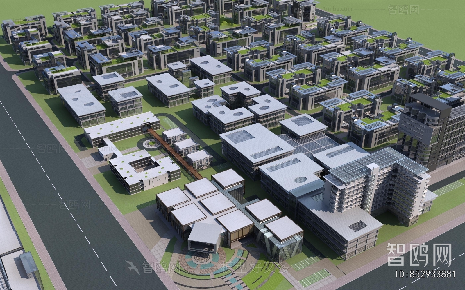 Modern Architectural Bird's-eye View Planning
