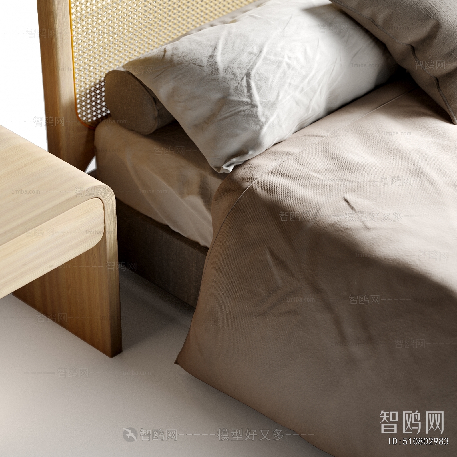 Wabi-sabi Style Double Bed
